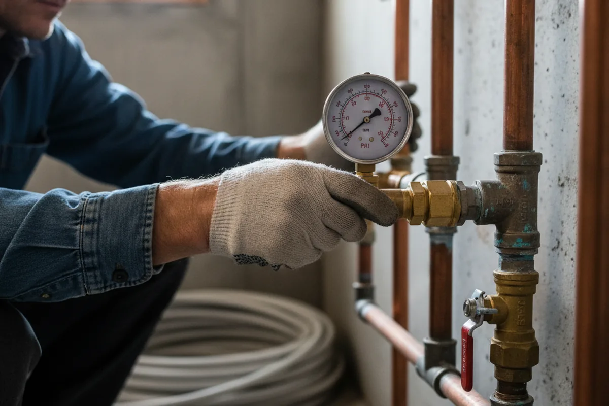 Pressure testing a repaired line during Water Line Repair in Prescott Valley